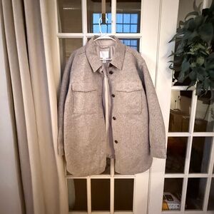 Women’s Gray beige Wool shacket